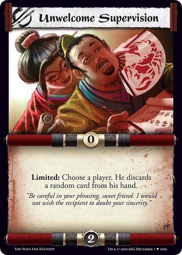 L5R : STRATEGY : Unwelcome Supervision - (Promo EAW (CE))