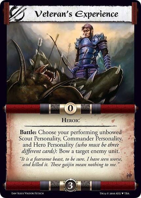 L5R : STRATEGY : Veteran's Experience - (Promo EAW (CE))