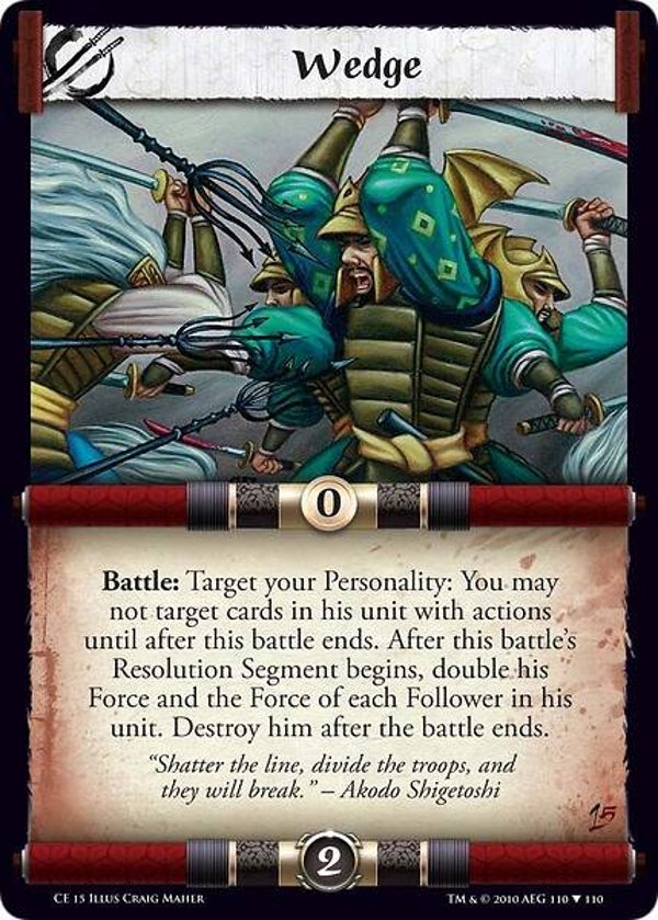 L5R : STRATEGY : Wedge (Promo CE15 - 349/110 (Different Pic))