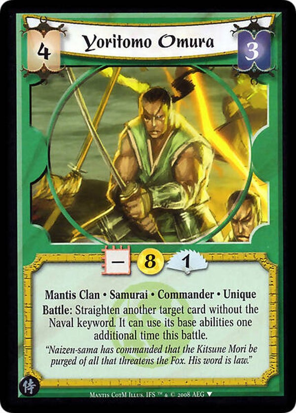 L5R : CLAN : MANTIS : Yoritomo Omura (Promo COTM (SAM))
