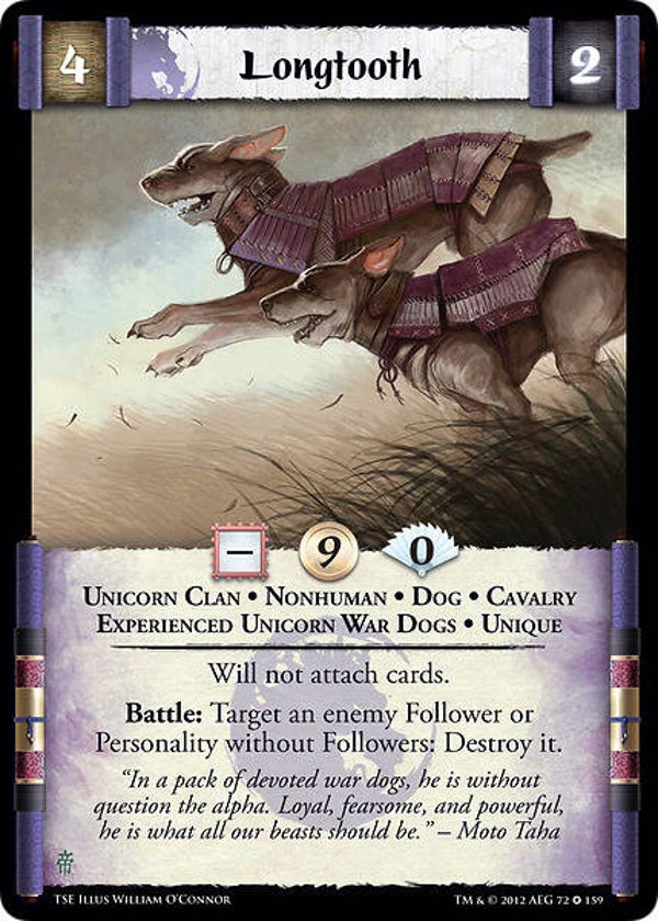 L5R : CLAN : UNICORN : Longtooth • Exp (The Shadow's Embrace (TSE)) - FIXED