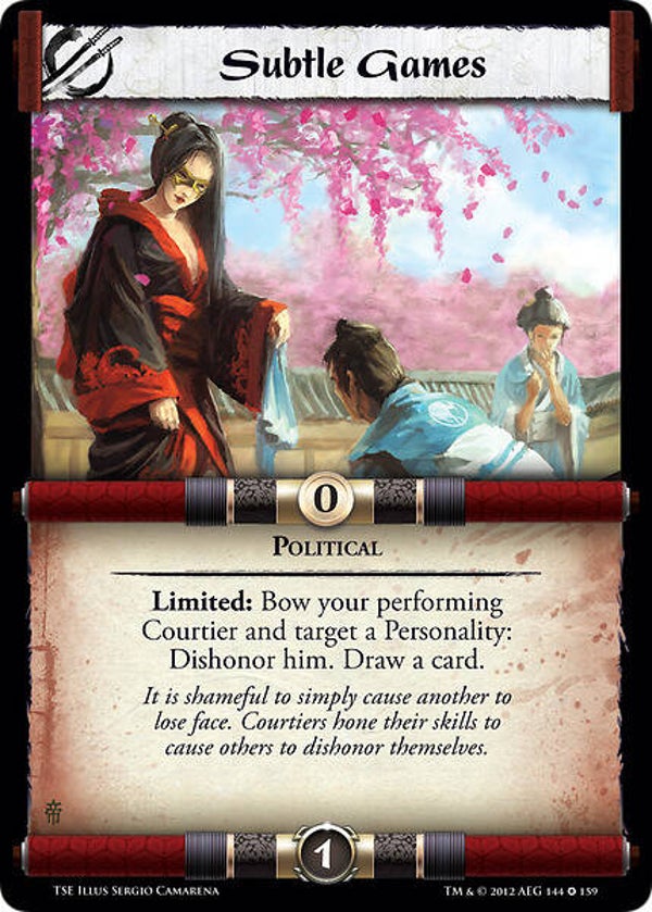L5R : STRATEGY : Subtle Games (The Shadow's Embrace (TSE)) - FIXED