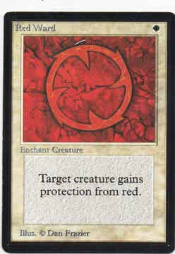 Magic : The Gathering (MTG) : Red Ward (BETA EDITION -1993 (LEB)) - U (Check notify grading)
