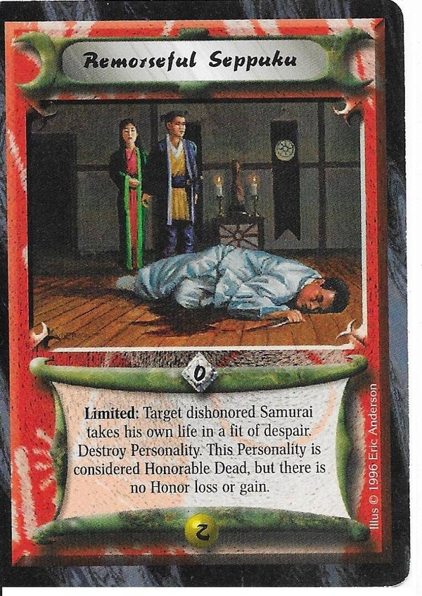 L5R : STRATEGY : Remorseful Seppuku (Anvil of Despair R.C. (AoD)) - "FIXED REPRINT"