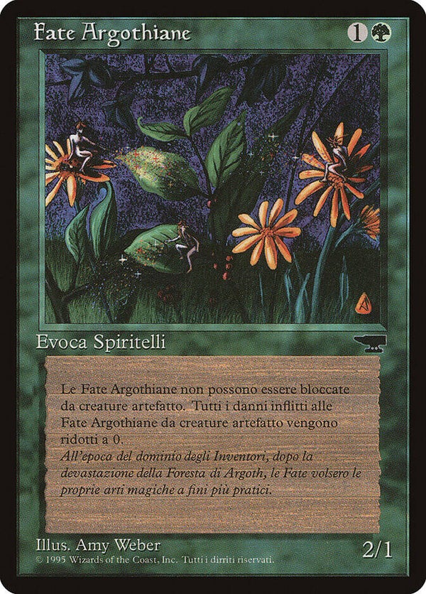 Magic : The Gathering (MTG) : Argothian Pixies - Rinascimento (Italian) - C (SPLD+ (Slightly misprint back))