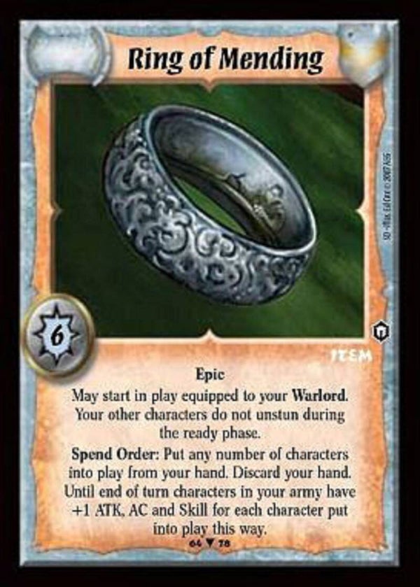 Warlord Saga of the Storm : Ring of Mending (SD)
