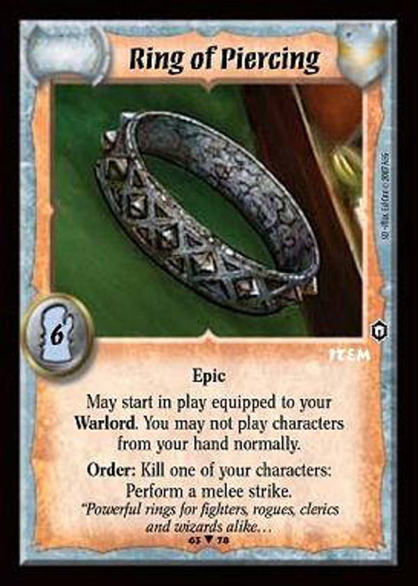 Warlord Saga of the Storm : Ring of Piercing (SD)