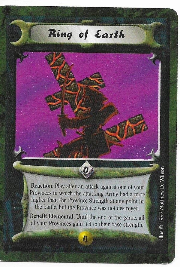 L5R : RING : Ring of Earth (Crimson and Jade R.C. (CaJ)) - "FIXED REPRINT"