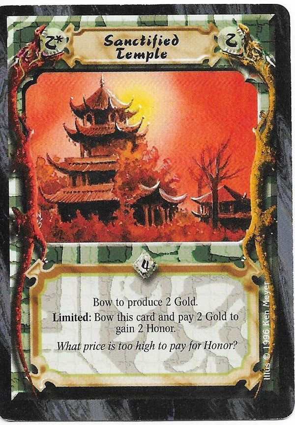 L5R : HOLDING : Sanctified Temple (Anvil of Despair R.C. (AoD)) - "FIXED REPRINT"