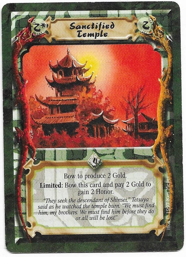 L5R : HOLDING : Sanctified Temple (Crimson and Jade R.C. (CaJ)) - "FIXED REPRINT"