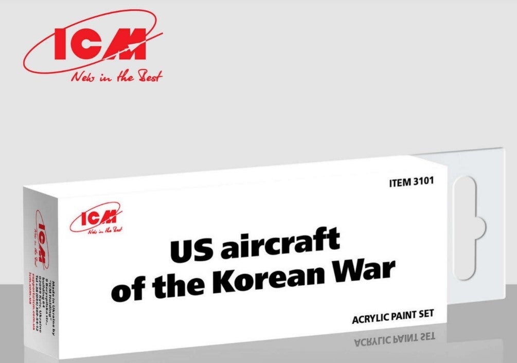 ICM : REF : 3101 : ACRYLIC PAINT SET : for US Aircraft of the Korean War (6 X 12ml) (PACK)