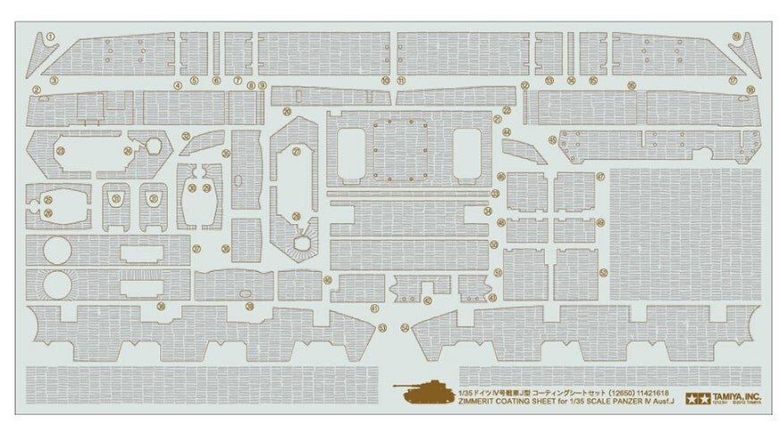 TAMIYA : REF : 12650 : TOOL / OUTILLAGE : ZIMMERIT COATING SHEET for 1/35 SCALE : FOR PANZER IV Ausf.J