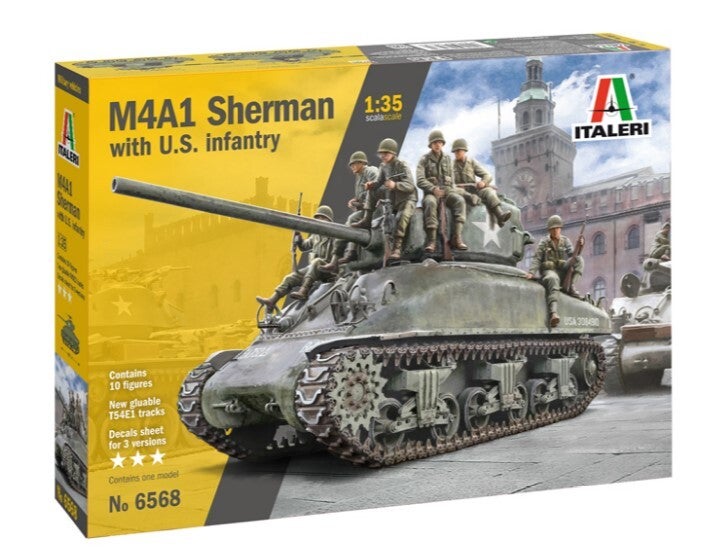ITALERI : REF : 6568 : 1:35 : US : M4A1 Sherman (with U.S. Infantry (Fig.10))