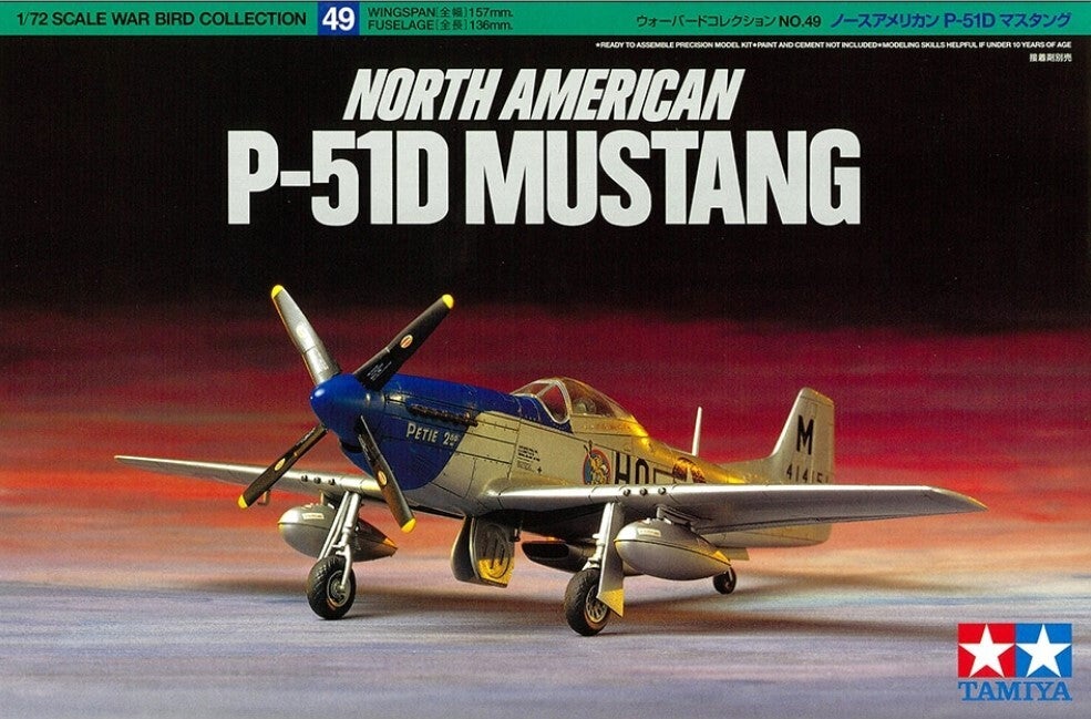 TAMIYA : REF : 60749 : 1:72 : WAR BIRD COLLECTION : US : NORTH AMERICAN : P-51D MUSTANG