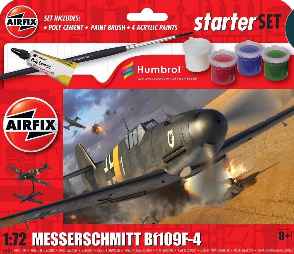 AIRFIX : REF A55014 : SCALE : 1:72 : STARTER KIT BEGINNER / DEBUTANT : Messerschmitt Bf109F-4