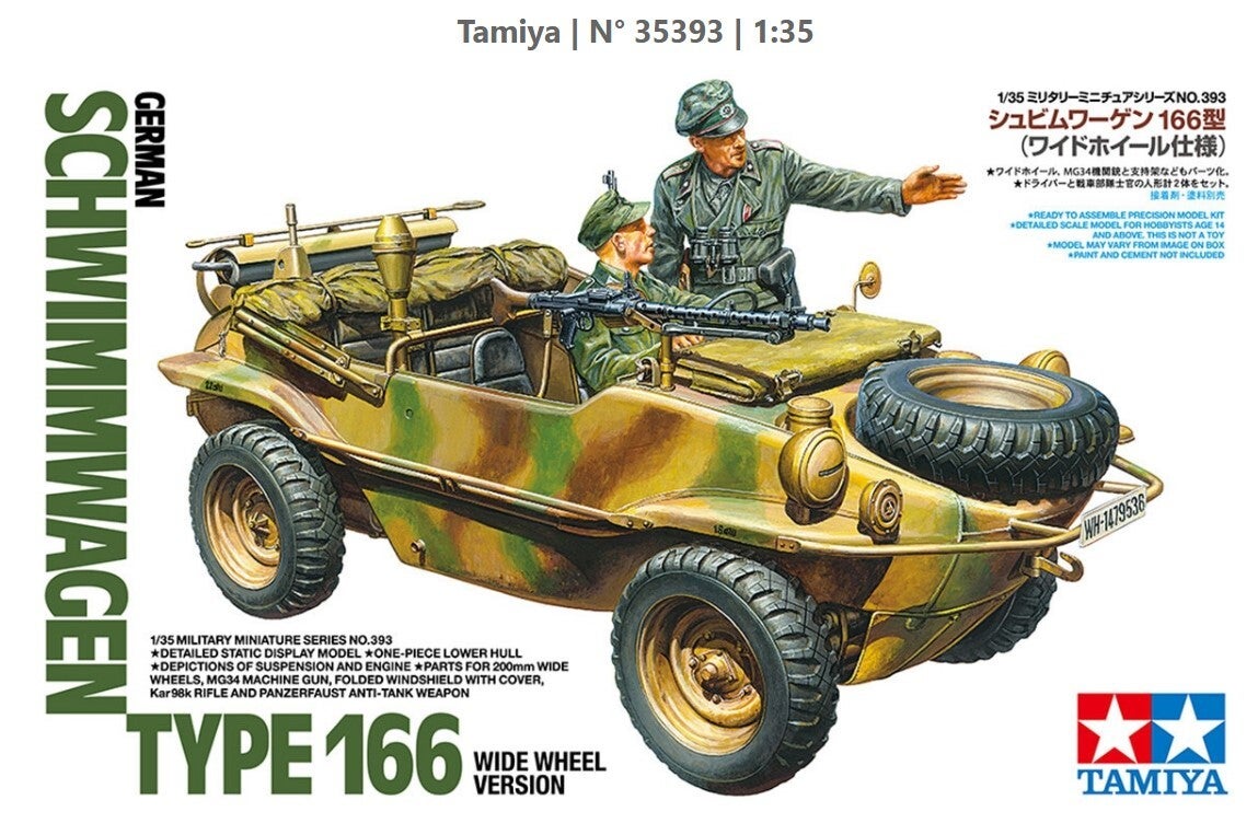TAMIYA : REF: 35393 : 1:35 : German Schwimmwagen Type 166 (Wide Wheel Version)