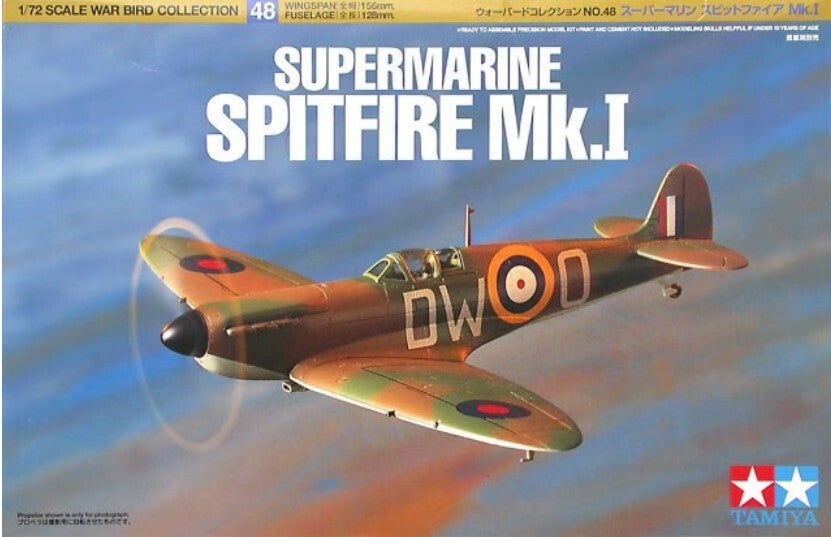 TAMIYA : REF : 60748 : 1:72 : WAR BIRD COLLECTION : UK (RAF) : SUPERMARINE SPITFIRE MK.I