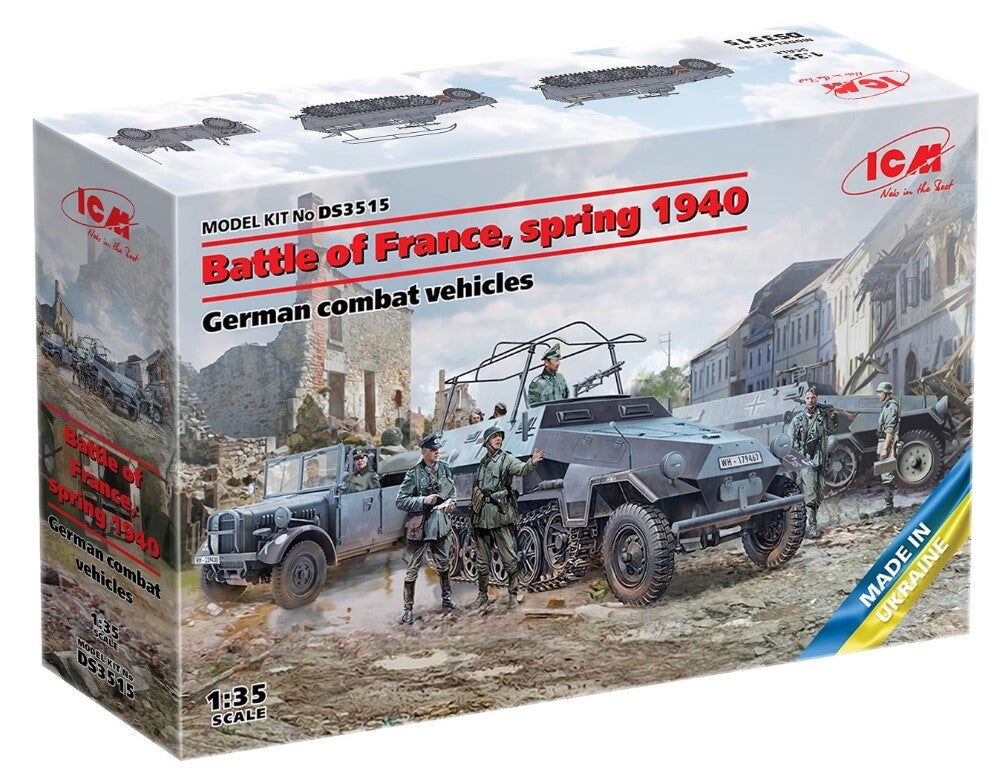 ICM : REF : DS 3515 : 1:35 : VEHICLE SET : German Combat Vehicles : "Battle of France, Spring 1940" (3)