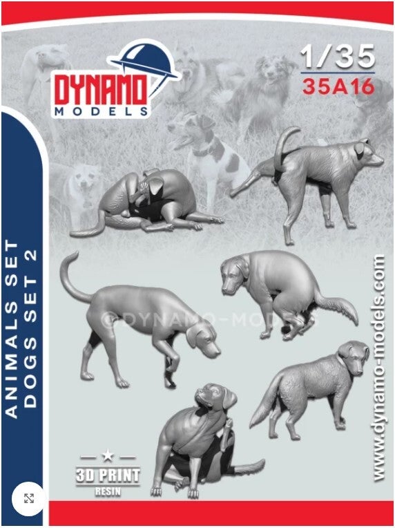 DYNAMO MODELS : REF : DYM-A35A16 : 1:35 : Animals Serie (Dogs SET 2 (Fig.6))