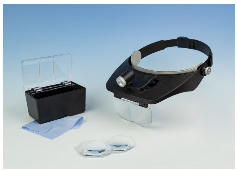 SHESTO : (LIGHTCRAFT) : REF : LC1764LED : HEADBAND MAGNIFIER (LOUPE SERRE-TETE) : Standard Kit with Bi-Plate Magnification / Kit Standard avec Grossissement à Deux Plaques