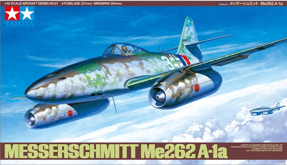 TAMIYA : REF : 61087 : 1:48 : AIRCRAFT SERIES KIT : German MESSERSCHMITT : ME 262 A-1A