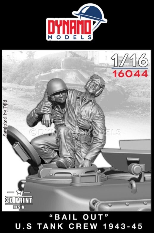DYNAMO MODELS : REF : DYM-16044 : 1/16 ! FIG : US : Tank Crew 1943-45 “Bail Out” (2 Fig.) (WWII)