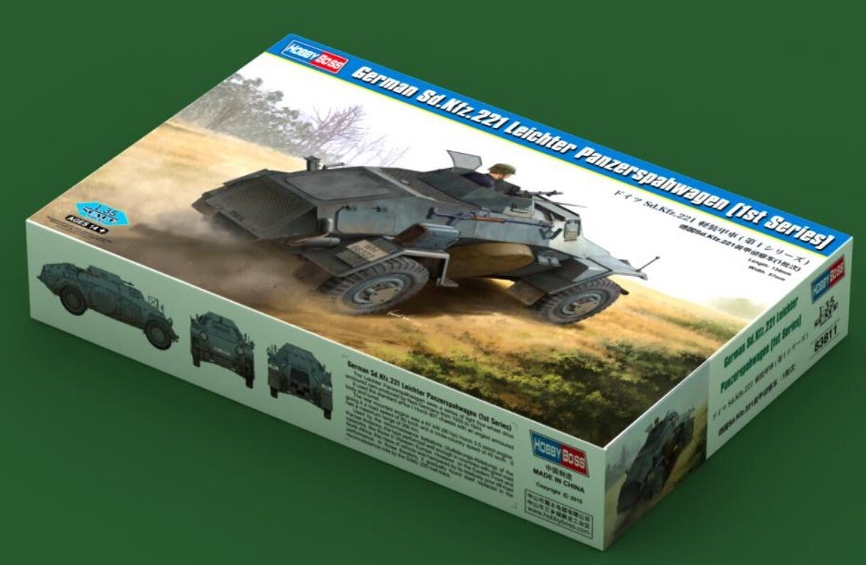HOBBY BOSS : REF : 83811 : 1:35 : German Sd.Kfz. 221 Leichter Panzerspahwagen (1st Series) (Véhicule de Reconnaissance Léger)