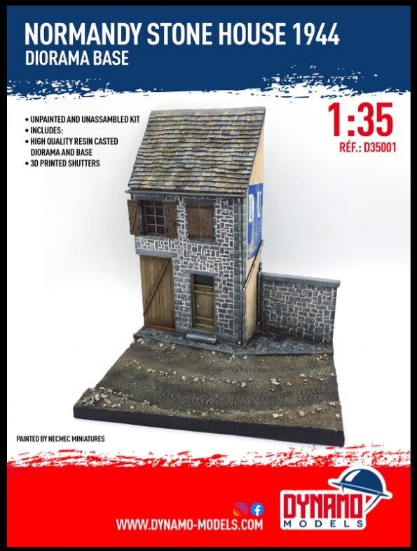 DYNAMO MODELS : REF : DYM-D35001 : 1:35 : DIORAMA BASE : “Normandy Stone House” (WWII)