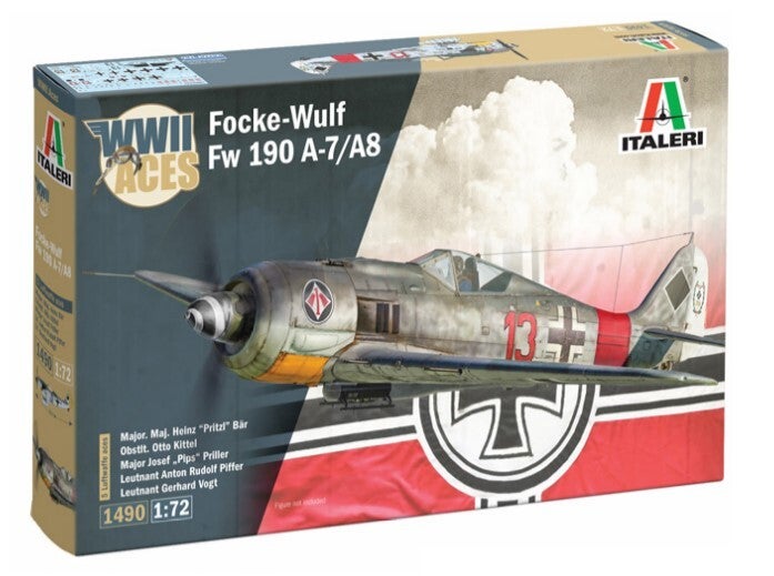 ITALERI : REF : 1490: 1:72 : German FOCKE-WULF : FW 190 A-8/F (ACES VERSIONS)