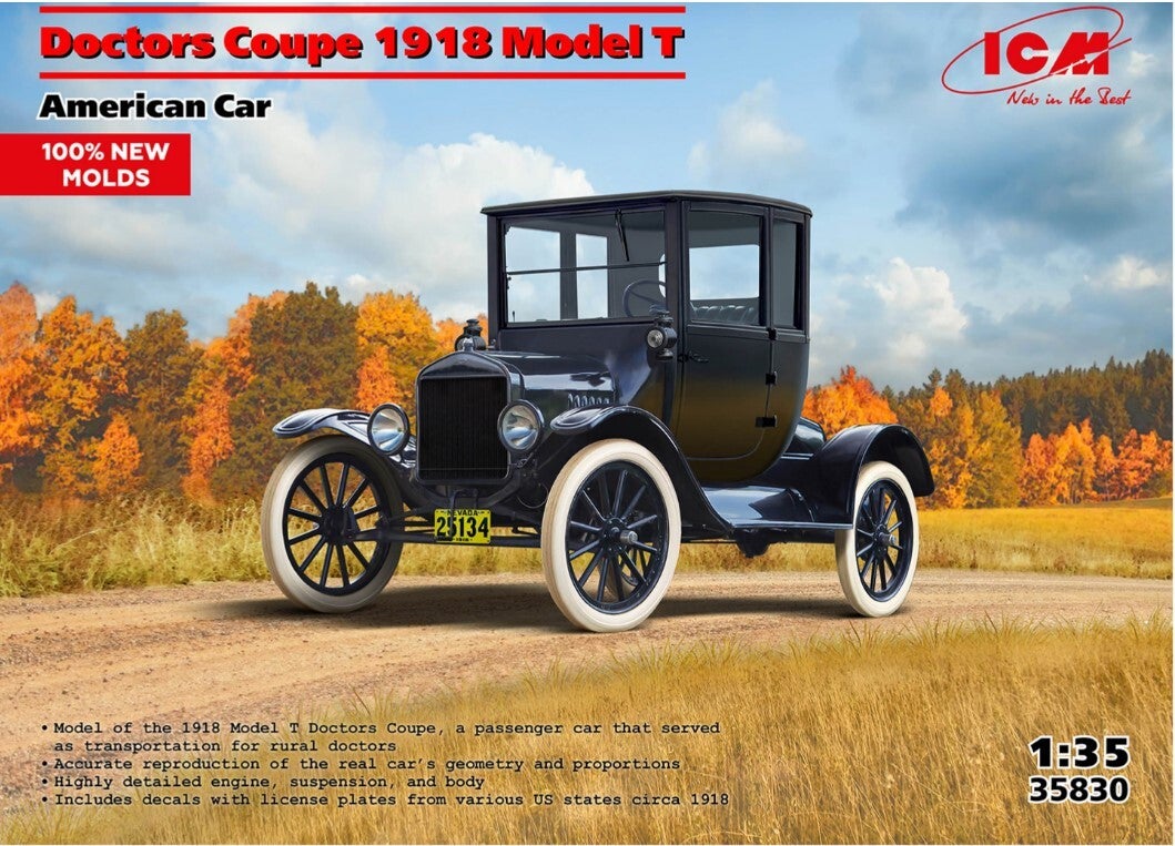 ICM : REF : ICM35830 : 1:35 : US : Ford : Model T 1917 ("Doctors Coupe")