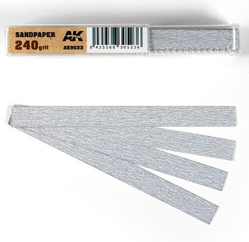 AK INTERACTIVE : REF : AK9022 : TOOL / OUTILLAGE : Dry Sandpaper 240 grit / Papier de Verre Sec Grain 240 (50 units)