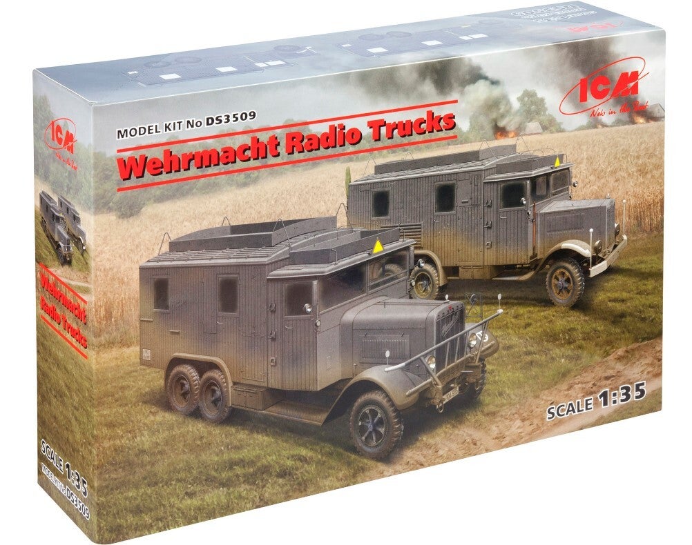 ICM : REF : DS 3509 : 1:35 : VEHICLE SET : German Wehrmacht WWII Radio Trucks (Henschel and Krupp) (2)