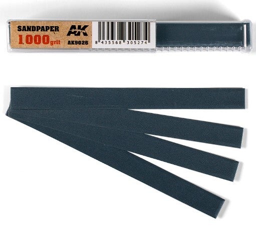 AK INTERACTIVE : REF : AK9026 : TOOL / OUTILLAGE : Dry Sandpaper 1000 grit / Papier de Verre Sec Grain 1000 (50 units)