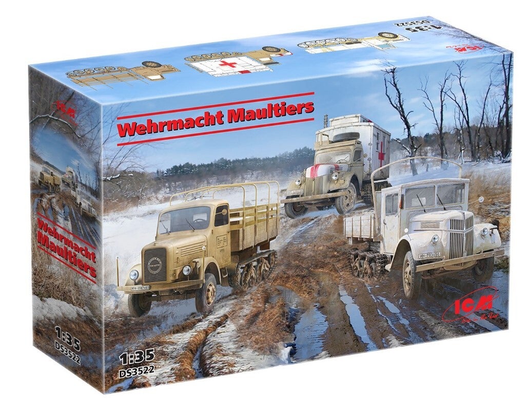 ICM : REF : DS 3522 : 1:35 : VEHICLE SET : German WWII "'Wehrmacht Maultiers («Engin Bête de Somme») (3)