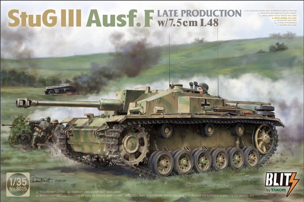 TAKOM : REF : 8015 : 1/35 : German StuG III Ausf. F with 7.5cm L/48 (Late Production)  (Blitz)