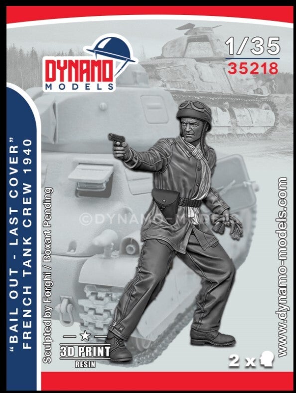 DYNAMO MODELS : REF : DYM-35218 : 1:35 : FIG : FRANCE : French Tank Crew “Bail Out” (LAST COVER SET) (1 Fig.)
