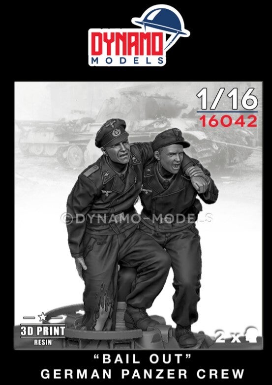DYNAMO MODELS : REF : DYM-16042 : 1/16 ! FIG : German : Tank Crew “Bail Out” Set 1 (2 Fig.) (WWII)