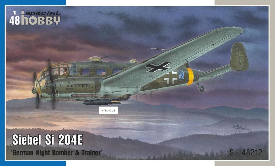 SPECIAL HOBBY (S.H.) : REF : SH48212 : 1:48 : AIRCRAFT KIT : German : SIEBEL :  Si 204E (Night Bomber & Trainer')