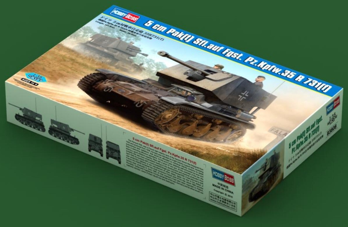 HOBBY BOSS : REF : 83808 : 1:35 : German 5 cm Pak(t) Sfl.auf Fgst. Pz.Kpfw.35 R 731 (f)