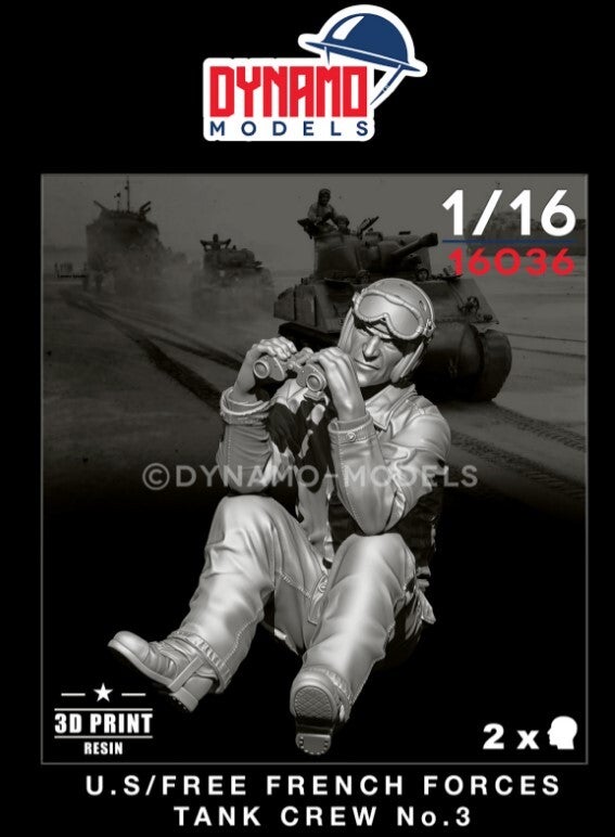 DYNAMO MODELS : REF : DYM-16036 : 1/16 ! FIG : U.S / Free French Forces Tank Crew N 3 (WWII)