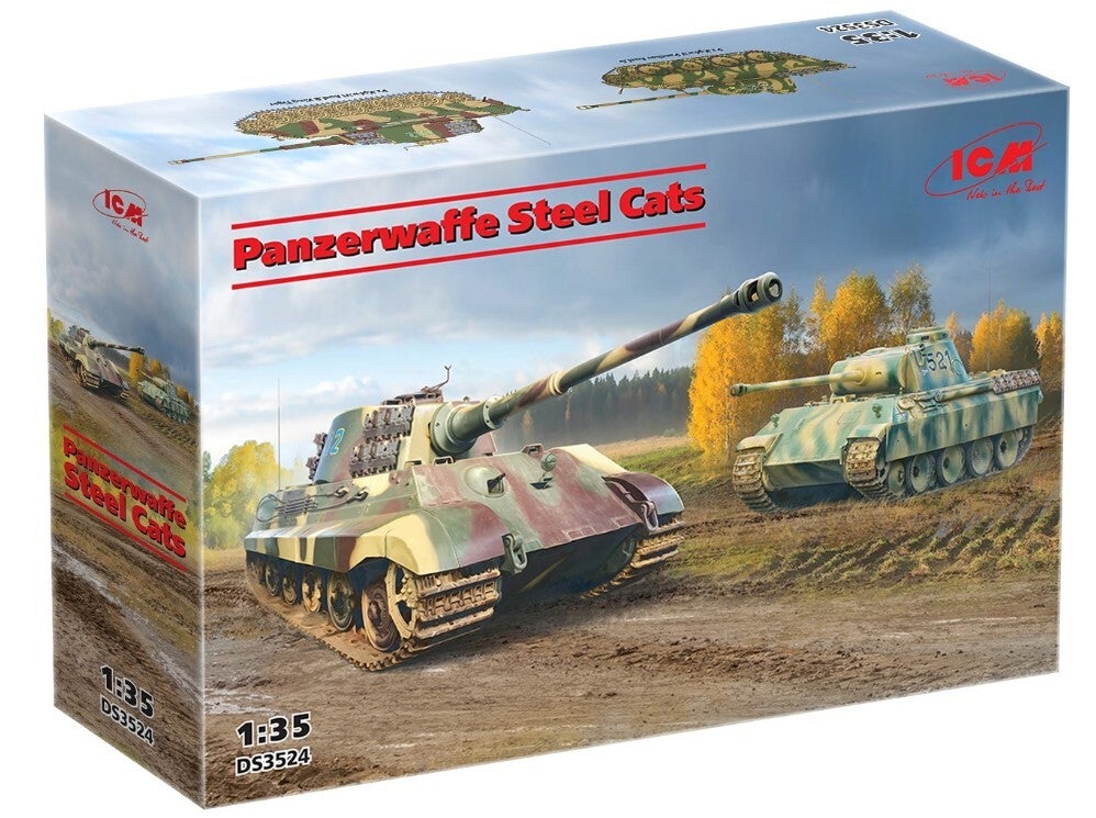 ICM : REF : DS 3524 : 1:35 : VEHICLE SET : German WWII "Panzerwaffe Steel Cats" (2)
