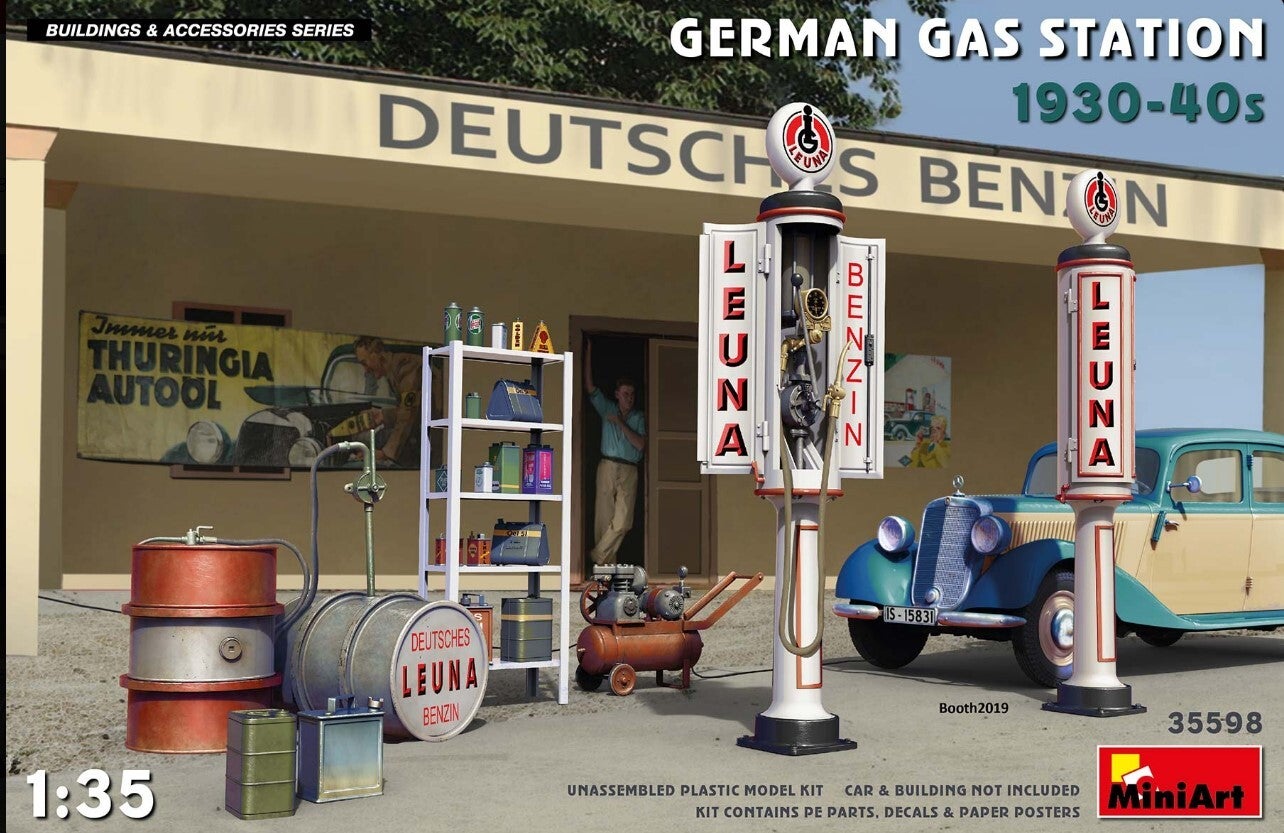 MINIART : REF : MINIART 35598 : 1:35 : BUILDINGS AND ACCESSORIES SERIES : German Gas Stration (1930-1940's)