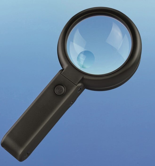 SHESTO : (LIGHTCRAFT) : REF : LC1950 : HANDHELD MAGNIFIER (LOUPE PORTATIVE) : LED With Inbuilt Stand / LED avec Support Intégré (5 X)