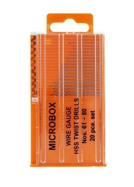 SHESTO (MODELCRAFT) : REF : PDR4004 : TOOL / OUTILLAGE : 20 Pce Microbox Drill Set (No.61 - 80) (Ensemble de 20 forets Microbox) (No.61 - 80)