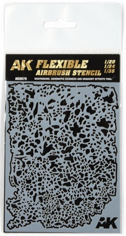 AK INTERACTIVE : REF : AK9079 : TOOL / OUTILLAGE : Flexible Airbrush Stencil :  1/20 - 1/24 - 1/35 (Pochoir)