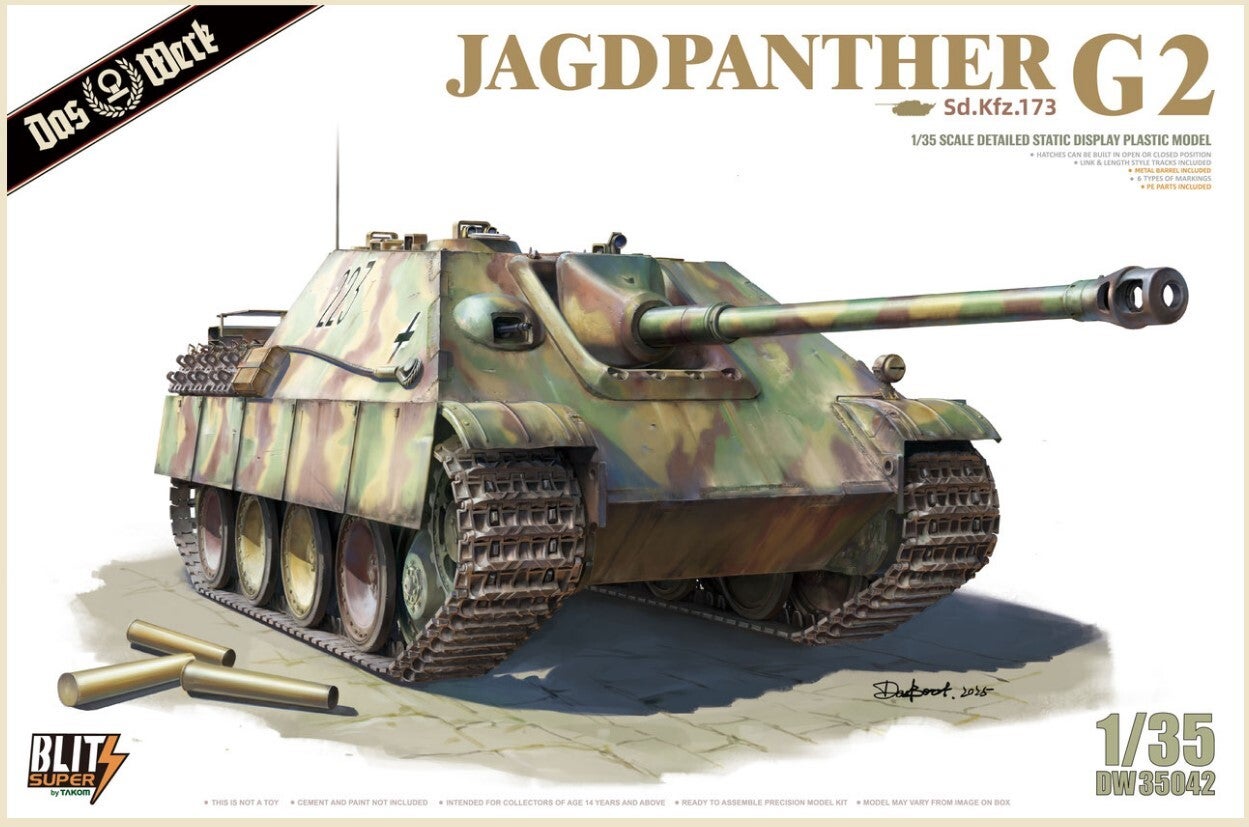 DAS WERK : REF : DW35042 : 1/35 : German Jagdpanther G2 (Jagdpanzer V (Sd.Kfz. 173) (SUPER BLITZ by TAKOM)