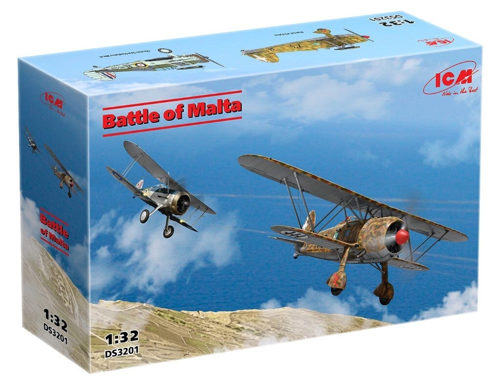 ICM : REF : DS 3201 : 1:32 : AIRKIT MODELE SET : ITALY / UK : WWII "Battle of Malta" (Fiat CR.42 Falco / Gloster Sea Gladiator Mk.II) (2)