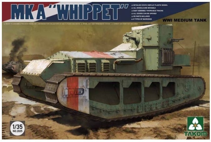 TAKOM : REF : 2025 : 1/35 : UK : Medium Tank Mark MK A ("Whippet") (WWI)