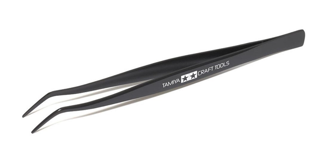 TAMIYA : REF : 74003 : TOOL / OUTILLAGE : Angled Tweezers / Pinces à Epiler Coudée