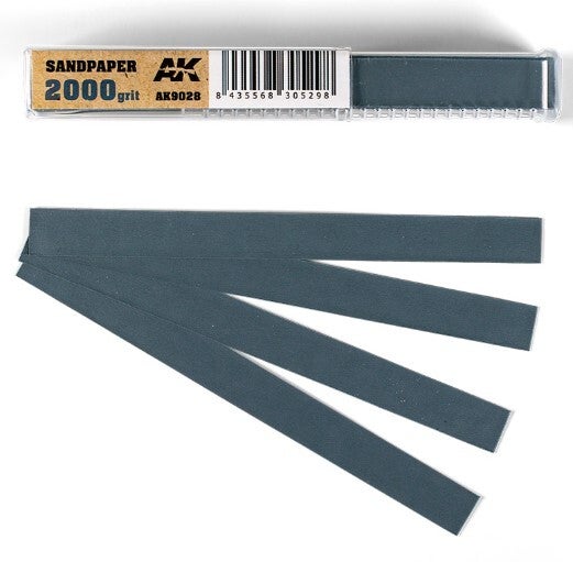 AK INTERACTIVE : REF : AK9028 : TOOL / OUTILLAGE : Dry Sandpaper 2000 grit / Papier de Verre Sec Grain 2000 (50 units)